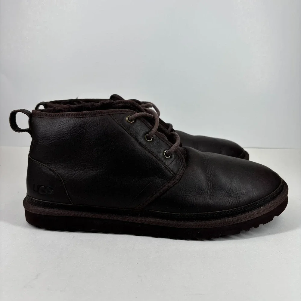 UGG Neumel Men's US‎ 13 China Tea Leather Wool Lined Casual Chukka Boot 1008908